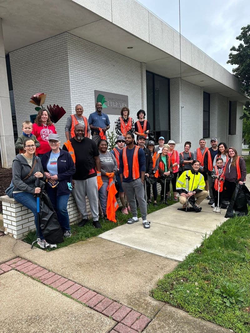 Volunteering at a community cleanup